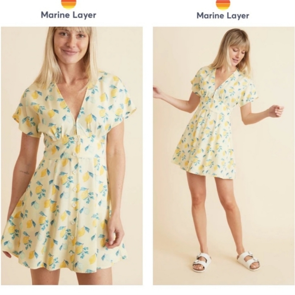 Marine Layer Camila Lemon Print Mini Small